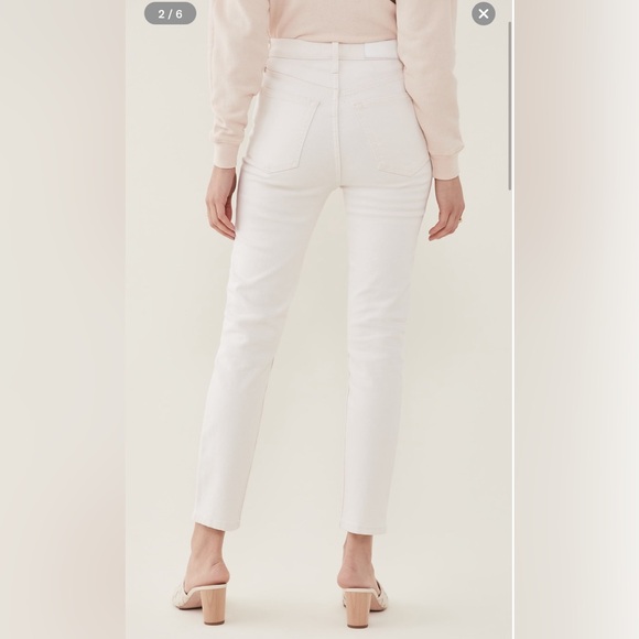 RE/DONE 90s High Rise Ankle Crop, Vintage White, Size 25 - Picture 2 of 11